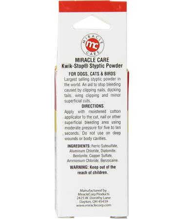 Miracle Care Kwik Stop Styptic Powder 0.5 Oz - Fast-Acting Pet First Aid Treatment - Buy Online on GoSupps.com