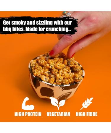 Savourists Sizzling BBQ Crunchits | High Protein Vegetarian Snacks | High Fibre | Resealable Bag | 8x60g Pack - Buy Online on GoSupps.com
