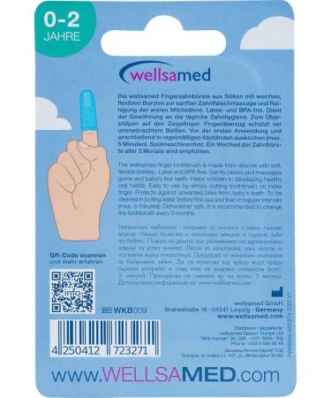 Buy Wellsamed Finger Toothbrush for Babies - Gentle Cleaning for First Milk Teeth - Blue 1 Pack - Buy Online on GoSupps.com
