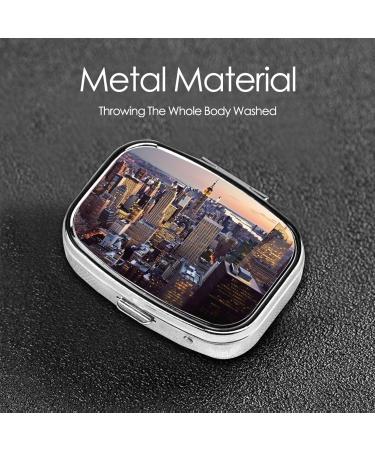 New York City Printing Small Pill Case - Cute Travel Pill Box Organizer for Purse & Pocket Gifts - Buy Online on GoSupps.com