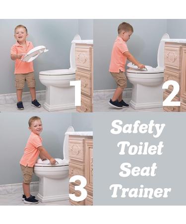 Nuby Easy Grip Safety Toilet Seat Trainer for Toddlers & Kids - White | Integrated Splash Guard | 2nd Stage - Buy Online on GoSupps.com