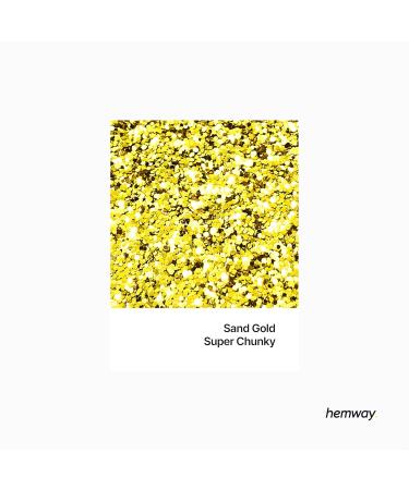 Hemway Premium Ultra Sparkle Glitter - Sand Gold Super Chunky 100g | Multi-Purpose Metallic Flake for Arts Crafts Nails & Cosmetics - Buy Online on GoSupps.com