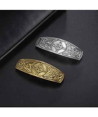 Dreamtimes Witch Knot Hair Clip - Hand Crafted Metal Barrette for Women | Wiccan Witches Knot Hairpin in Gold | Witchcraft Amulet Jewelry Hairpin for Girls - Buy Online on GoSupps.com