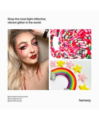 Hemway Extra Fine Red Holographic Sparkle Glitter 100g Cosmetic Safe Ultrafine Glitter for Arts & Crafts International Shipping Available - Buy Online on GoSupps.com