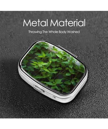 Green Plant Printed Square Pill Box | Portable Travel Medicine Organizer | International Shipping Available - Buy Online on GoSupps.com