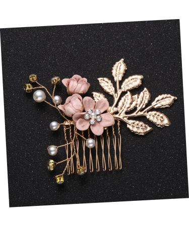 Housoutil Flower Hair Accessories Jeweled Hair Combs Crystal Hair Comb Pearl Hair Comb Wedding Rhinestone Hair Comb Crystal Hair Accessories Bridal Headpiece Pink Rhinestones Bride Veil - Buy Online on GoSupps.com