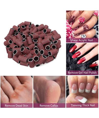 AIRSEE 100Pcs 180 Grit Sanding Bands with Mandrel for Nail Manicure & Acrylic Nails - Buy Online on GoSupps.com