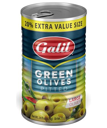 Galil Green Pitted Olive + 20% Extra Value Size, 24 Fl Oz (Pack of 6)