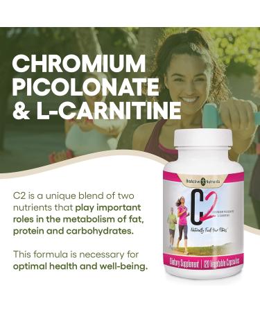 BioActive C2-Chromium Picolinate with L-Carnitine | 120 Vegetable Capsules | Supports Fat and Carb Metabolism - Buy Online on GoSupps.com