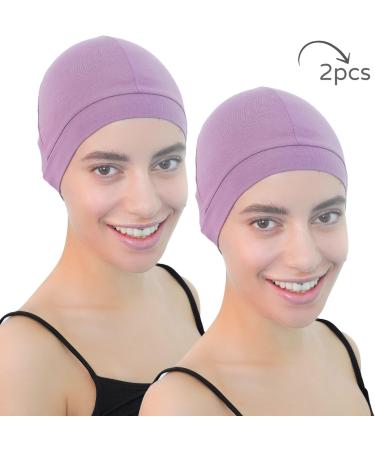Deresina Lavender Cap for Hair Loss - Bamboo Fabric Wig Liner (2 Pack) - Comfortable & Breathable - Buy Online on GoSupps.com