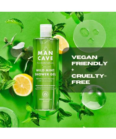 ManCave Men's Ultra-Premium Shower Gel Gift Set - 4 x 500ml Natural Sulphate-Free Cleansers in Wild Mint, Lemon & Oak, Cedarwood, and Sea Salt Fragrances - Vegan-Friendly - Buy Online on GoSupps.com