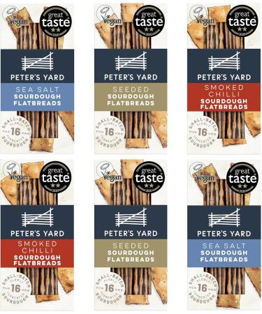 Peter's Yard Sourdough Flatbread - High Fibre Vegan Snack - Under 40 Calories - 6 Pack - Buy Online on GoSupps.com
