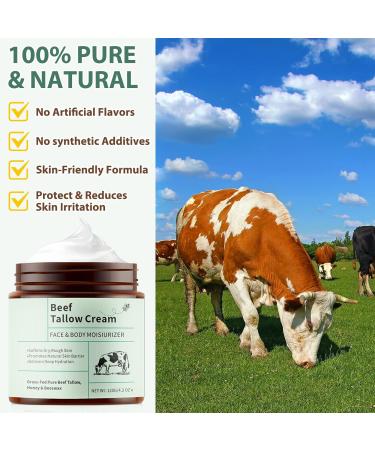 Beef Tallow for Skin Whipped Tallow and Honey Balm with Grass-Fed Beef Tallow Organic Daily Tallow Face Moisturizer & Body Balm Deep Nourishment for Sensitive Skin - 4.2 Oz - Buy Online on GoSupps.com