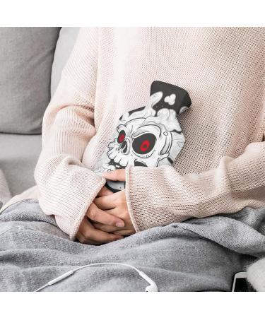 Skull Hot Water Bottle with Plush Cover | Hand Warmer for Adults & Kids - 26.5x15.3cm | International Shipping - Buy Online on GoSupps.com