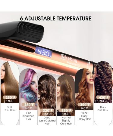 Nicebay 1 Inch Curling Iron - Professional Ceramic Coated Wand with Fast Heat Up LED Display & Worldwide Compatibility - Buy Online on GoSupps.com