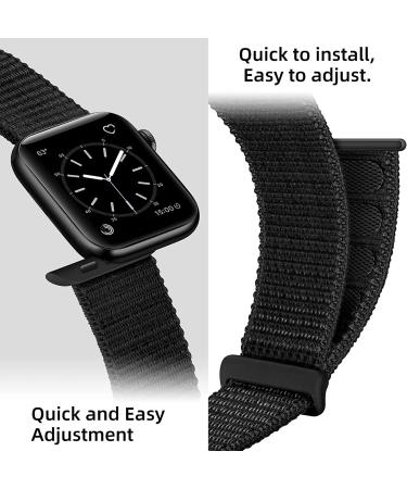 Oxwallen Sport Loop Nylon Band Compatible with Apple Watch 7/8 Ultra 49mm 45mm 42mm 44mm  Comfortable Braided Strap Women Men Competible for iWatch SE & Series 7/8 6 5 4 3  Black Black 49/45/42/44MM - Buy Online on GoSupps.com