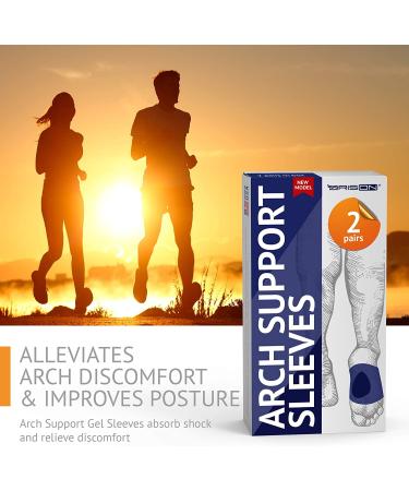 Soft Silicone Gel Arch Support Set for Flat Foot Pain Relief - 2 Pairs for Men and Women | Plantar Fasciitis Cushioned Sleeves with Arch and Heel Spurs Support - Buy Online on GoSupps.com