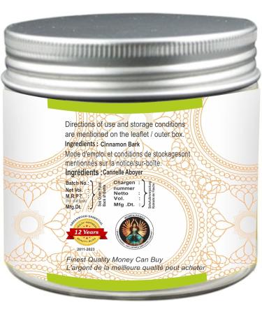 Greenwood Essential Pure Cinnamon Bark Powder (Cinnamomum zeylanicum) Organic Certified 100% Natural Therapeutic Grade 200gm (7.05 oz) Cinnamon Bark Powder 200gm - Buy Online on GoSupps.com