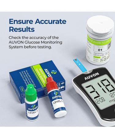 AUVON Blood Control Solution 2 Pack for Glucose Monitor Kit | Level 2 & Level 3 Accurate Diabetes Control | 3ml per Bottle - Buy Online on GoSupps.com