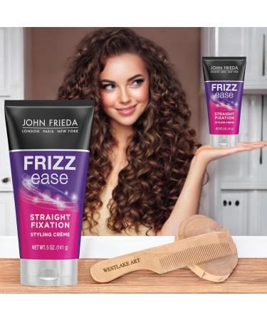 Frizz Ease Cream 6oz - Straight Fixation Styling Cream Hair Styling Cream For Smooth Styles Bundled With Wooden Comb Lightweight Formula Heat Protection Pack Of 6  - Buy Online on GoSupps.com