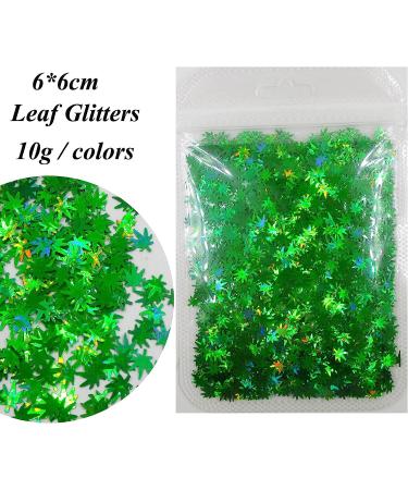 Lifextol 4Pack 40g Weed Leaf Chunky Glitter Flakes - Holographic Pot Leaves Confetti for Resin Crafts, Arts, Festival Makeup, Body Painting & Nail Designs - Buy Online on GoSupps.com