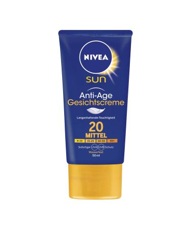 NIVEA SUN Anti-Age Sun Cream for the Face SPF 20 50 ml Tube - Buy Online on GoSupps.com