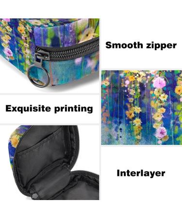 Menstruation Pad Bag with Zipper | Women's Napkin & Tampon Collection Bag | Floral Watercolor Design in Spring White Yellow & Red - Buy Online on GoSupps.com