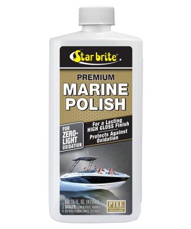 STAR BRITE Premium Marine Polish - Maximum UV Protection & High Gloss Finish - UV Inhibitors Stop Fading, Chalking & Oxidation While Repelling Water, Stains & Marine Deposits 16 Ounce