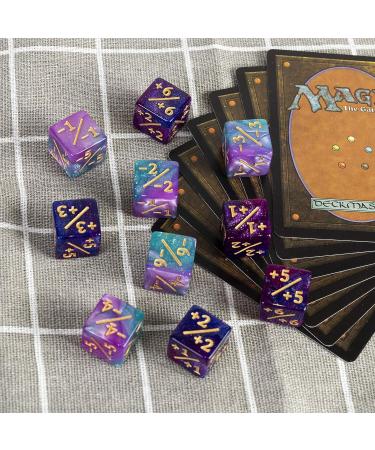 48 PCS Token Dice Counters for MTG Creature Stats Card - Glitter Sparkle Marble Cube D6 Dice - Gaming Accessories in Turquoise&Lilac and Navy&Fuchsia - Buy Online on GoSupps.com