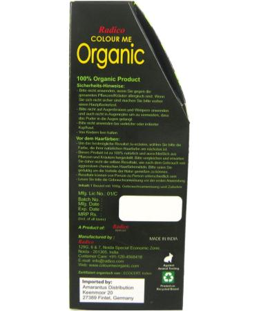 Radico Colour Me Organic Dark Ash Blonde Plant Hair Colour (Organic Vegan Natural Cosmetics) DarkAsh - Buy Online on GoSupps.com