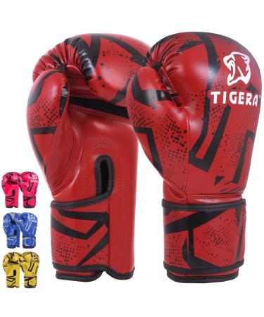 Tigera children boxing gloves |Kickboxing Muay Thai Sparring Training |Boxing bag - sandbag |Martial arts punching gloves coaching gloves for boys girls 6oz red