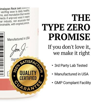 Type Zero Himalayan Rock Salt Capsules (120 Capsules) (1000mg per Serving) - Buy Online on GoSupps.com