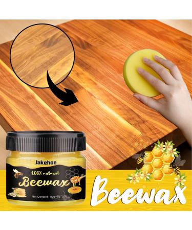 Wood Wax Polish - 80g Natural Seasoning Beeswax Wood Polish & Conditioner | Flexible Beeswax Furniture Polish Restorer Furniture Cleaner and Polish for Wood Doors Chairs Floors Welts - Buy Online on GoSupps.com