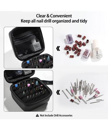Portable Waterproof Nail Drill Bits Holder Case - Professional Organizer for Efile Nail Bits and Manicure Tools - Black - Buy Online on GoSupps.com