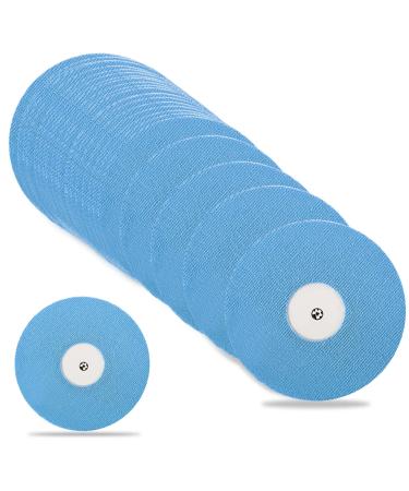 Universal CGM Adhesive Patches Compatible with Freestyle Libre Pre-Cut Adhesive Tape Waterproof Sensor Covers Continuous Glucose Monitor Protection 0.8-inch Hole Blue-30pack