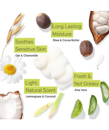Tree to Tub Cocoa Butter Lotion for Sensitive Skin - Shea Butter Moisturizer for Dry Skin - Lemongrass Coconut Body Cream with Aloe Vera & Oatmeal - 8.5 fl oz - Buy Online on GoSupps.com