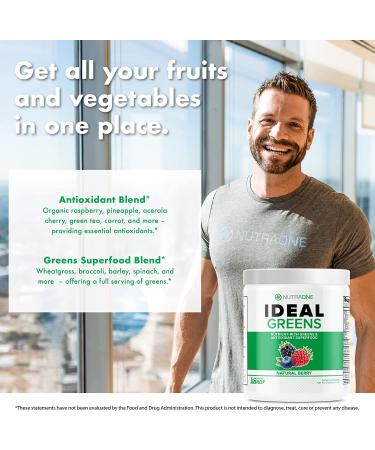 Ideal Greens by NutraOne - Antioxidant and Nutrient-Rich Superfood Greens Powder Supplement Natural Berry - Buy Online on GoSupps.com