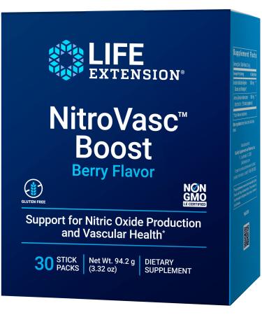 Life Extension NitroVasc Boost Berry Flavor 30 Stick Packs