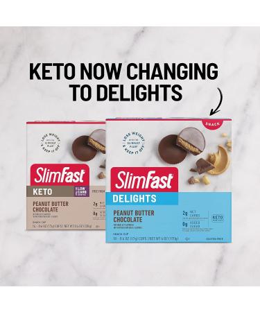 SlimFast Delights Peanut Butter Chocolate Snack Cups - 10 Count | Low-Calorie Snacks for Weight Loss | Shop Internationally - Buy Online on GoSupps.com