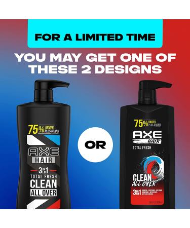 Axe 3-in-1 Body Wash, Shampoo, and Conditioner for Men - Total Fresh Scent, 28 oz (4 Pack) - Buy Online on GoSupps.com