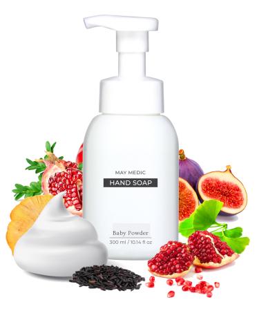 Baby Powder Double Scented Foaming Hand Soap Moisturizing Foam with Fig and Pomegranate Extract Vegan Wash for Bathroom and Kitchen 10.14 fl oz No Box