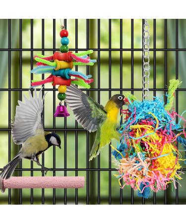 Quozio Parrot Toys | Natural Wood Bird Toys Hanging Bells Swings & Ladders for All Birds - International Shipping - Buy Online on GoSupps.com