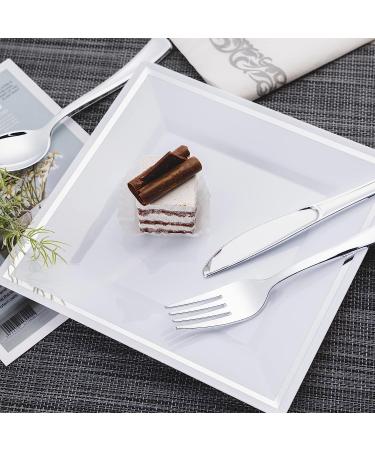 N9R 200pcs Plastic Silverware Set - 100 Forks, 50 Spoons, 50 Knives - Disposable Cutlery for Parties/Everyday Use - Buy Online on GoSupps.com