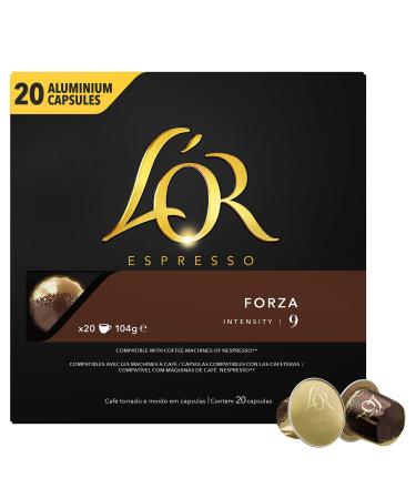 L'Or Espresso Café Forza Intensity Aluminum Compatible with Nespresso Machines, 9 capsules