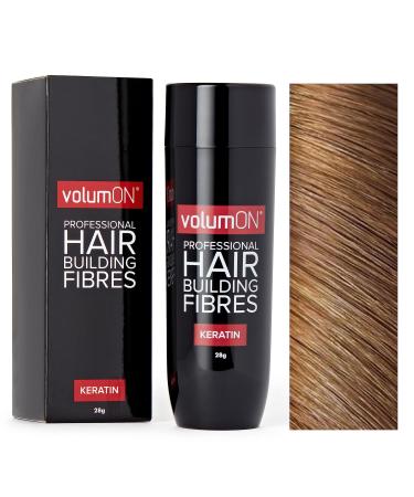 Volumon Professional Hair Building Fibres- Hair Loss Concealer- KERATIN- 28g- Get Upto 30 Uses- CHOOSE FROM 8 COLOUR SHADES (Light Brown)