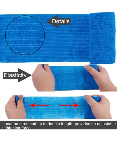 BQTQ 8 Rolls Cohesive Bandage 4 Inch Self Adherent Sport Wrap Tape for Ankle Sprains - Blue - Stretch Bandage Wrap for Humans and Animals - Buy Online on GoSupps.com