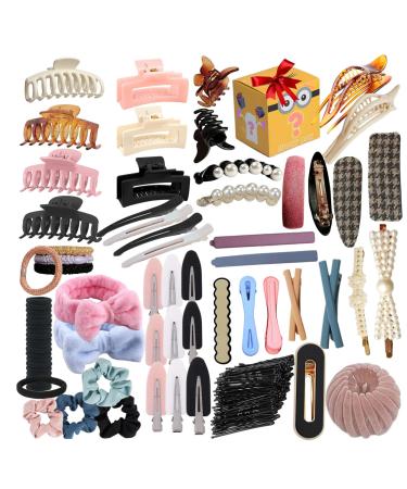 121 Pcs Variety Hair Clip Set hair Accessories Barrettes Long Hair Nonslip For Women Big Claw Clips No Bend Curl Pin Clips Thick hair No-Trace Medium Jaw Clip (Large) (colourful)