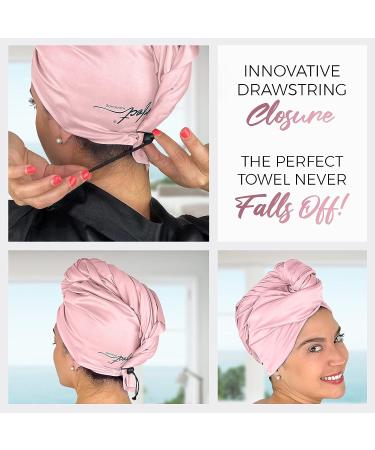 Curly Hair Towel Set for Women and Girls - Perfect Haircare Turban + 2 Small Towels in Pink - Buy Online on GoSupps.com