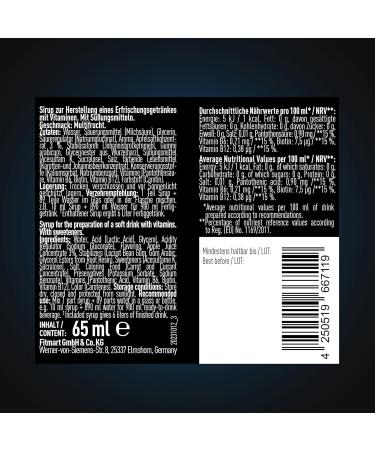 ESN Ultra Vitamin Syrup - Blue Raspberry Pack of 4 (4 x 65ml) | Enrich 6L Ready-to-Drink Beverage | International Shipping Available - Buy Online on GoSupps.com