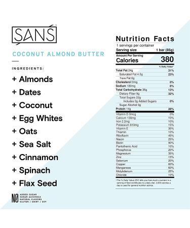 SANS Variety Meal Replacement Protein Bar | All-Natural, No Added Sugar | Dairy-Free, Soy-Free, Gluten-Free | 16 Vitamins & Minerals | (12 Pack) 3 oz Bars - Buy Online on GoSupps.com